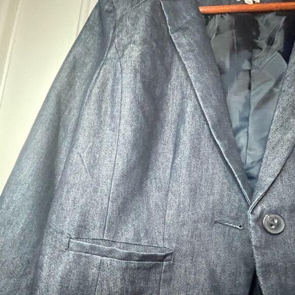 Halogen One Button Jean Blazer - Picture 12 of 12